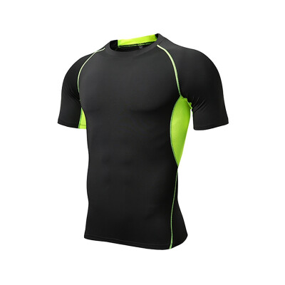 

Mens Running Short Sleeve T-Shirt Men O Neck Quick Drying Casual Tight Tee Tops Fitness Apparel Sportswear
