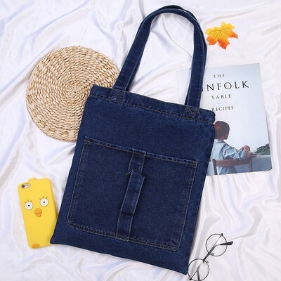 

Tailored Women Retro Printing Large Capacity Bag Denim Shoulder Bags Simple Handle Bags