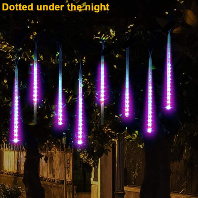 

JPGIF Party LED Lights Shower Rain Xmas Tree Garden Outdoor Purple