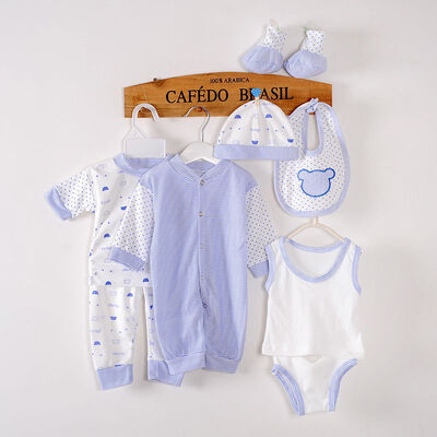 

Newborn Baby Clothing 8pcs Set Boys Girls Cotton Polka Dot Clothes For 0-3M 4 Colors