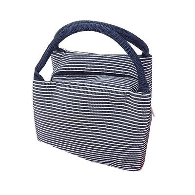 

Stripe Canvas Lunch Bag Oxford Insulated Soft Leakproof Liner Tote Bag for Picnic Boating Beach Fishing Work School