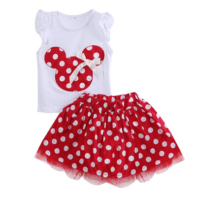 

NEW Toddler Baby Girls Kids Princess Party Mickey Mouse Dress Dot Dresses 1-4Y