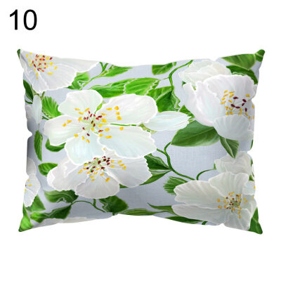 

Modern Flower Print Pillow Case Sofa Waist Throw Cushion Cover Home Decoration