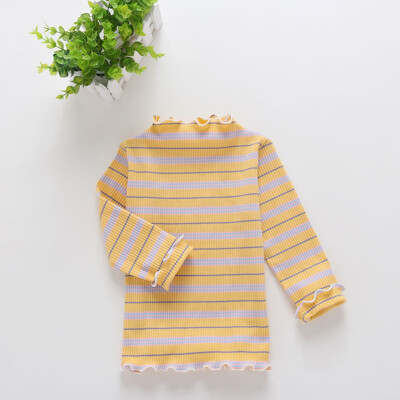 

Autumn Baby Girl Long Sleeve T-Shirts Kids Stripe Printed Tops Tees Casual Blouse