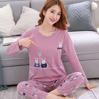 

New Listing Autumn Pyjamas Women Carton Cute Pijama Pattern Pajamas Set Thin Pijamas Mujer Sleepwear 90S Dropshipping