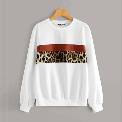 

Tailored Fashion Women Casual Loose Long Sleeve Leopard Print Sweatshirt Tops