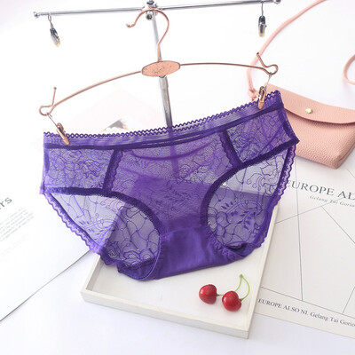 

Sexy Lingerie Transparent Jacquard Ultra-thin Panties Sexy Mesh Openwork Temptation Briefs Low Waist Underpants