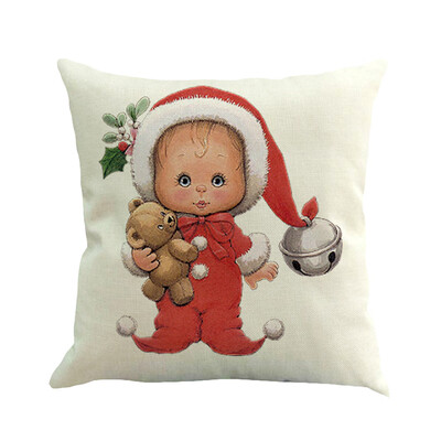 

〖Follure〗Christmas Cotton Linen Sofa Car Home Waist Cushion Cover Throw Pillow Case