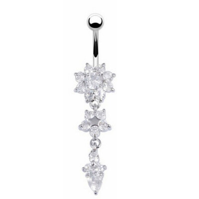 

Body Piercing Jewelry High Quality Medical Steel Flowers Navel Buckle