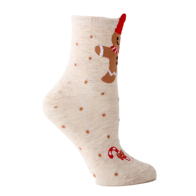 

Womens Socks Warm Christmas Cotton Socks Cosy Female Cute Snowman Man Printed Hosiery