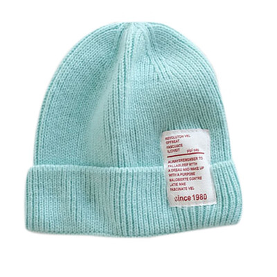 

Winter Warm Newborn Boys Girls Cute Autumn Winter Warm Kids Baby Letter Print Hats Wool Hemming Caps