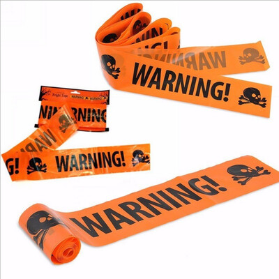 

Halloween Warning Tapes Party Decoration Tape Black&Orange Skull Tape Crossbones for Halloween Party House Prop