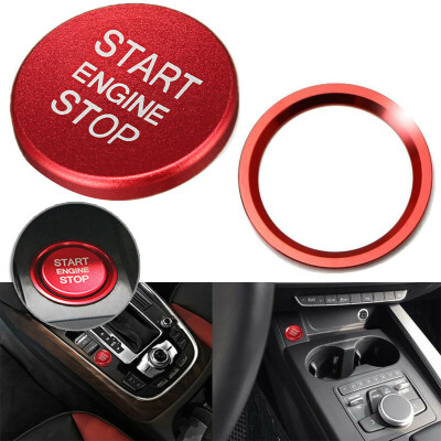 

Red Start Stop Ignition Engine Switch Push Button Cover Trim For A4 A6 Q5 A5 A7