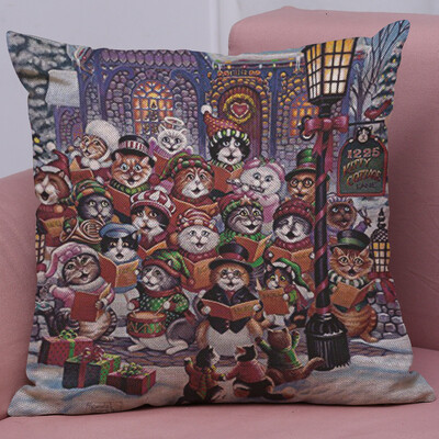 

Tailored New Christmas Cotton Linen Pillow Case Sofa Cushion Cover Home Decor