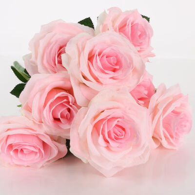 

9 Pcs Elegant France Rose Artificial Flowers Wedding Supplies Fake flowers Simulation Plant Decoration Floral