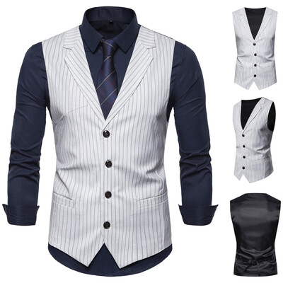 

Toponeto Mens Fashion Business Casual Wedding Waistcoat Tops Vest Jacket Top Coat