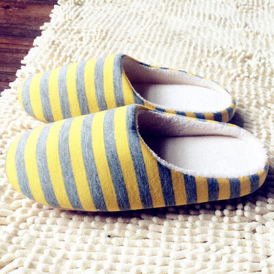 

2019 Women Retail Drop Shipping Striped Indoor Slippers Unisex Women House Shoes Non-Slip Warm Cotton Slippers Floor Slippers