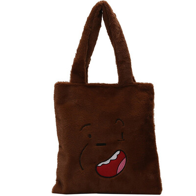 

Cartoon Cute Plush Handle Shoulder Bag Women Large Capacity Fashion Totes Casual Large Ladies Messenger Bags