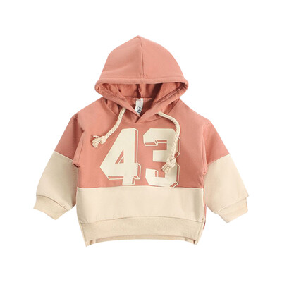 

Baby Clothes Autumn New Style Fashion Baby Boys Casual Number Printed Hooded Drawstring Sweatshirt