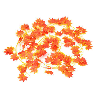 

Artificial Flowers 12pcs Red Maple Rattan Color Printing 24m Home Decoration Accessories Red And Green Home Garden Decoration