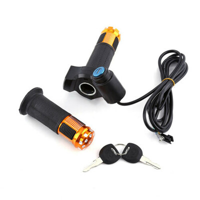 

12V-99V Throttle Grip Handlebar For Scooter Electric Bike EBike LED Gold Durable
