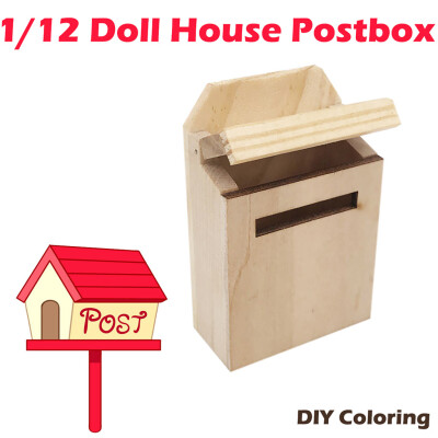 

YIWULAMiniature Wooden Outside Letterbox Postbox Mailbox DIY Color For 112 Dollhouse