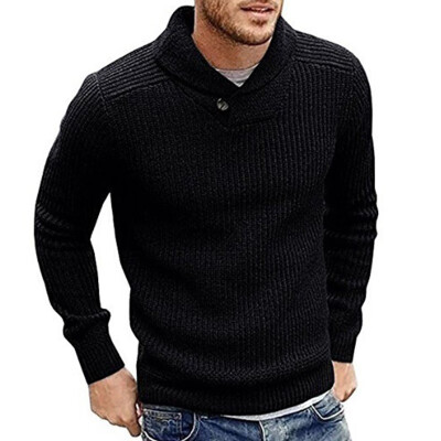 

Mens Winter Warm Knitted Long Sleeve Jumper Slim Pullover Outwear Sweatshirts