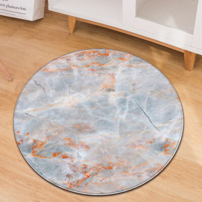 

Gobestart Fashion Marble Pattern Round Flannel Bathroom Kitchen Carpet 80cm