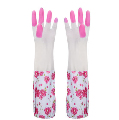 

NeillieN Beam mouth new clean waterproof non-slip dishwashing rubber laundry plus long thickening plus velvet warm latex household