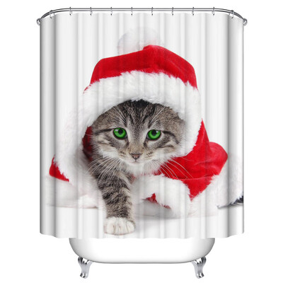 

Gobestart Christmas Waterproof Polyester Bathroom Shower Curtain Decor With Hooks New D