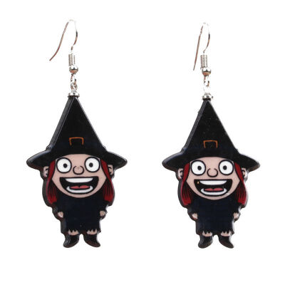 

Women New Style Vintage Personality Halloween Party Human Skeleton Shape Acrylic Dangle Earrings