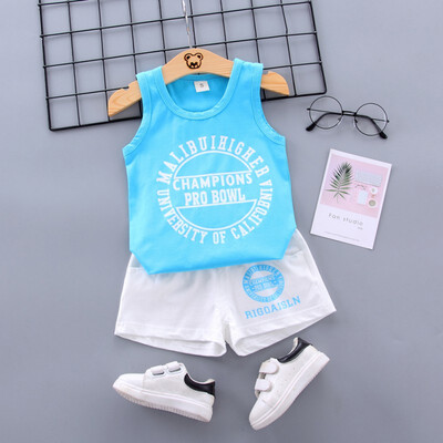 

Boy Clothes Summer Baby Boys Casual Sleeveless Star Print Vest T-shirt TopsShorts 6 Colors 0-4T Baby Costume Set