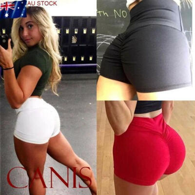 

Womens Shorts Elastic High Waist Hot Pants Fitness Gym Yoga Hot Pants AU STOCK