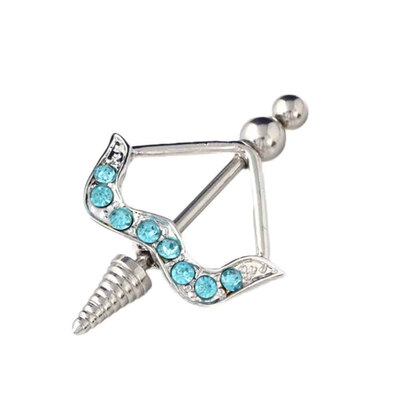 

Diamond 3 Color for Choose Bow&Arrow Shape Nipple Ring Nail Body Jewelry