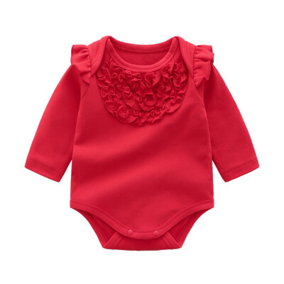 

Autumn Winter Baby Girl Bodysuits Casual Long Sleeve Solid Color Bodysuits Kids Girl Body suits