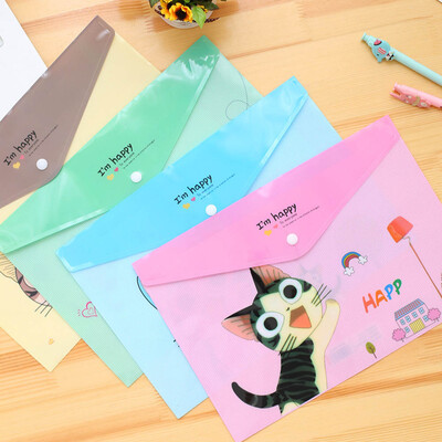 

1 Pc Cute Animal A4 Papers File Bag Transparent Folder School Supplies