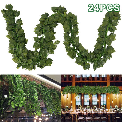 

Willstar 24pcsset Decorative Artificial Plants Silk Greenery 80 Leaves Green Vine Hanging Vine Plants