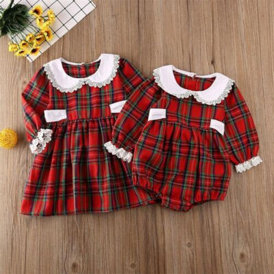 

UK Little Big Sister Toddler Kid Baby Girl Romper Outfit Christmas Dress Clothes