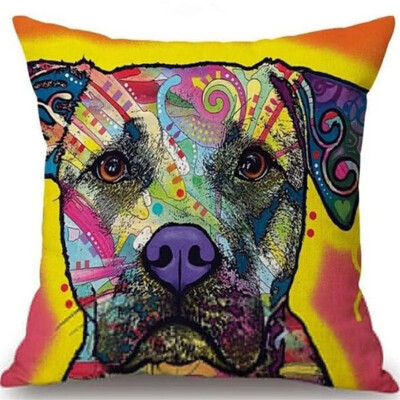 

1PCS European&American style oil painting dog cat linen pillow pillowcase