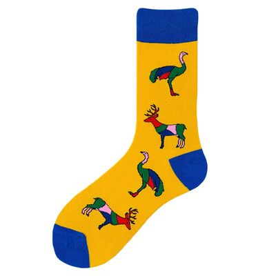 

For Male Female Christmas Gift Cotton Men Women Socks Fashionable Harajuku Colorful Funny Print Cartoon Pattern Dress Socks
