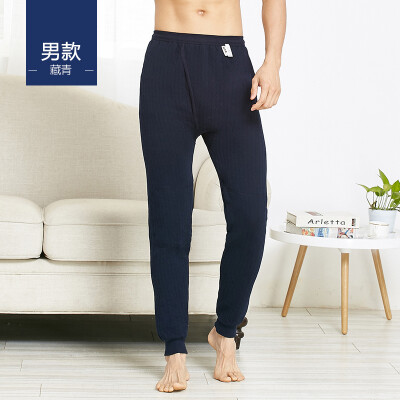 

Should be cool trousers men&women couples Qiuyi Qiuku men&women thermal underwear men&women thick three-layer cotton patch warm pants mens navy blue 3XL185