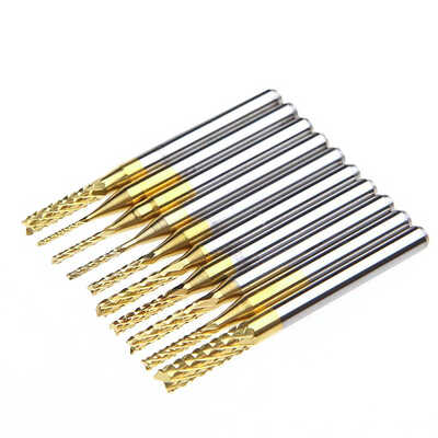 

Titanium Plating 08-3175mm PCB Drill Bit Set Engraving Cutter Rotary CNC End Mill Corn Milling Tip 10pcs