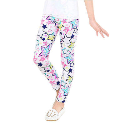 

Baby Kids Girls 2-14Y Leggings Pants Flower Floral Printed Elastic Long Trousers