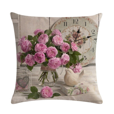

17 Patterns Vintage Flower Cotton Linen Cushion Cover Throw Pillow Case Sofa Home Decor 45X45Cm