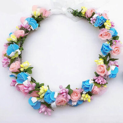 

1 Set Wedding Page Boy Flower Girl Flower Hairband Bracelet Garland Wrist Flowers Lace Hair Ring