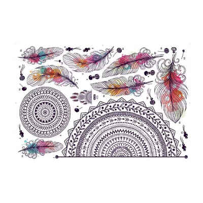 

60x90CM Vintage Retro Style Wall Stickers Tattoo for Bedroom Decorations PVC Self-adhesion Wall Decals