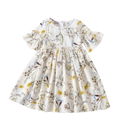 

Summer Baby Girls Dress Casual Flower Infant Cute Floral Short Sleeve Dresses