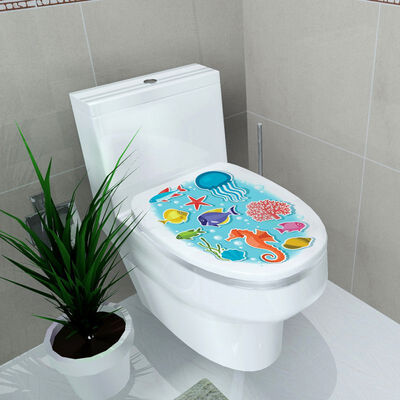 

Home Toilet Pastes 3D Printed Flower Sticker WC Pedestal Pan Cover Toilet Stool Commode Home Decor LM76