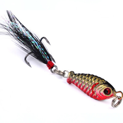 

5PCS Mini Fake Bait Metal Evolution Version Super Otter Long Shot Bass Crank Bait Hook Squid Fixture Artificial Bait Salt Water