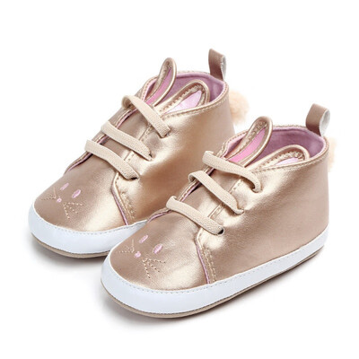 

Baby Girls Shoes First Walkers for Newborn Autumn Soft Sole Non-Slip Rabbit PU Shoes Sneakers